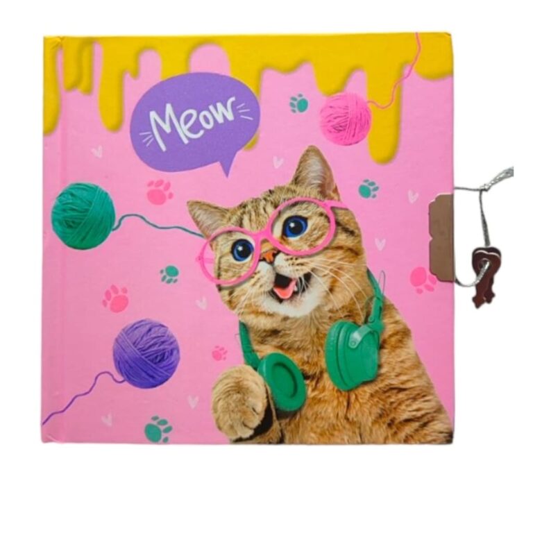Блокнот дитячий на замочку 135×135мм, 70g, 60 арк., Котик в навушниках.