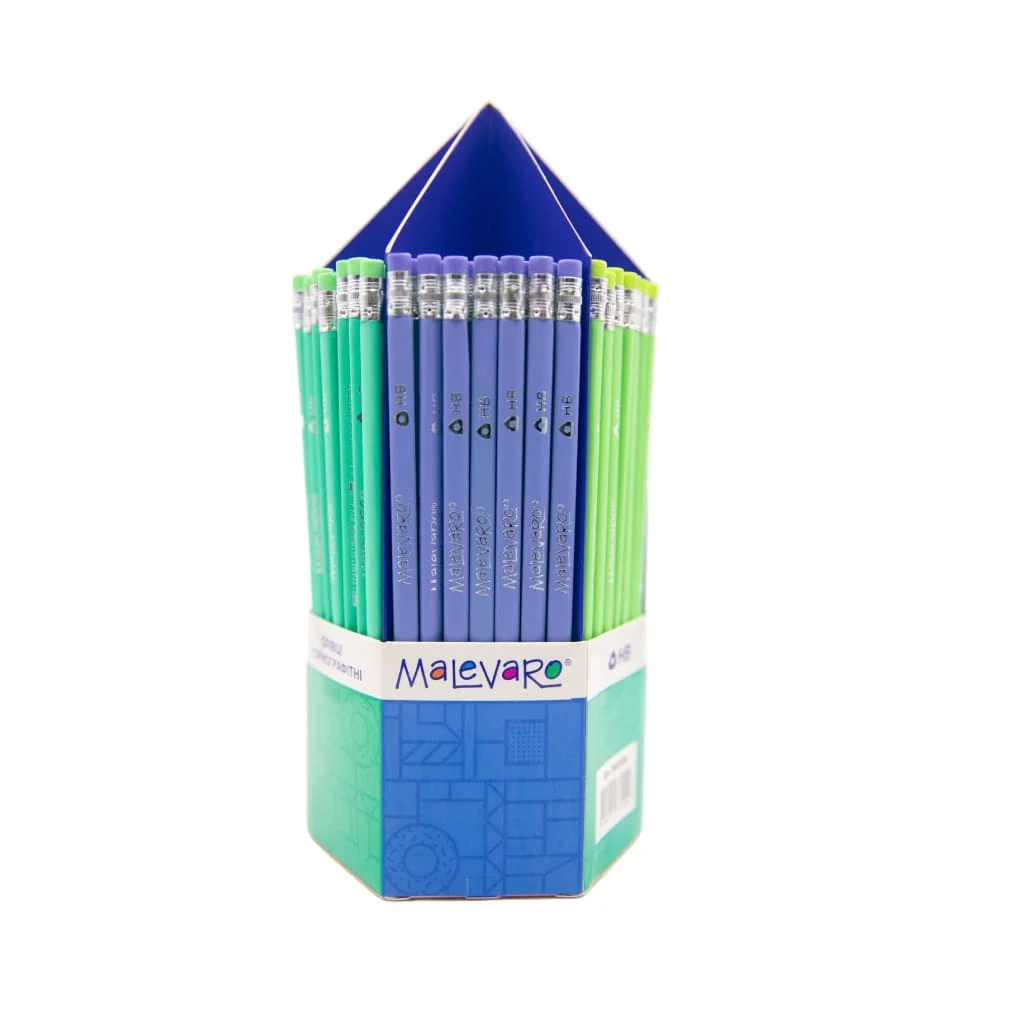 Олівці чорнографітні PASTEL трикутні HB 168шт, туба-олівець.