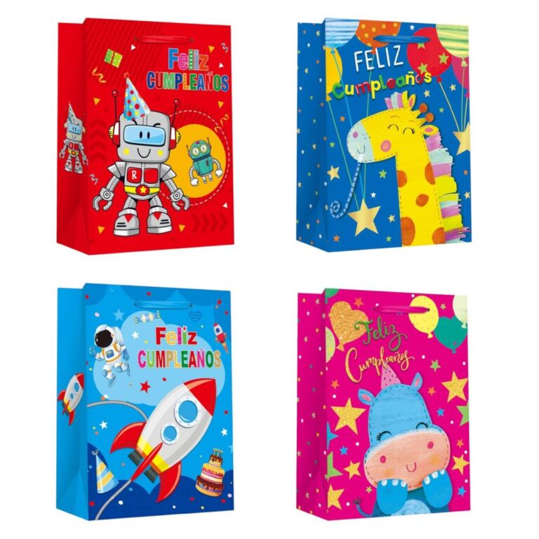 Пакет паперовий GIANT Baby, розмір 40,6×16,5×55см, 210 г/м2, асорті. ТМ Malevaro.