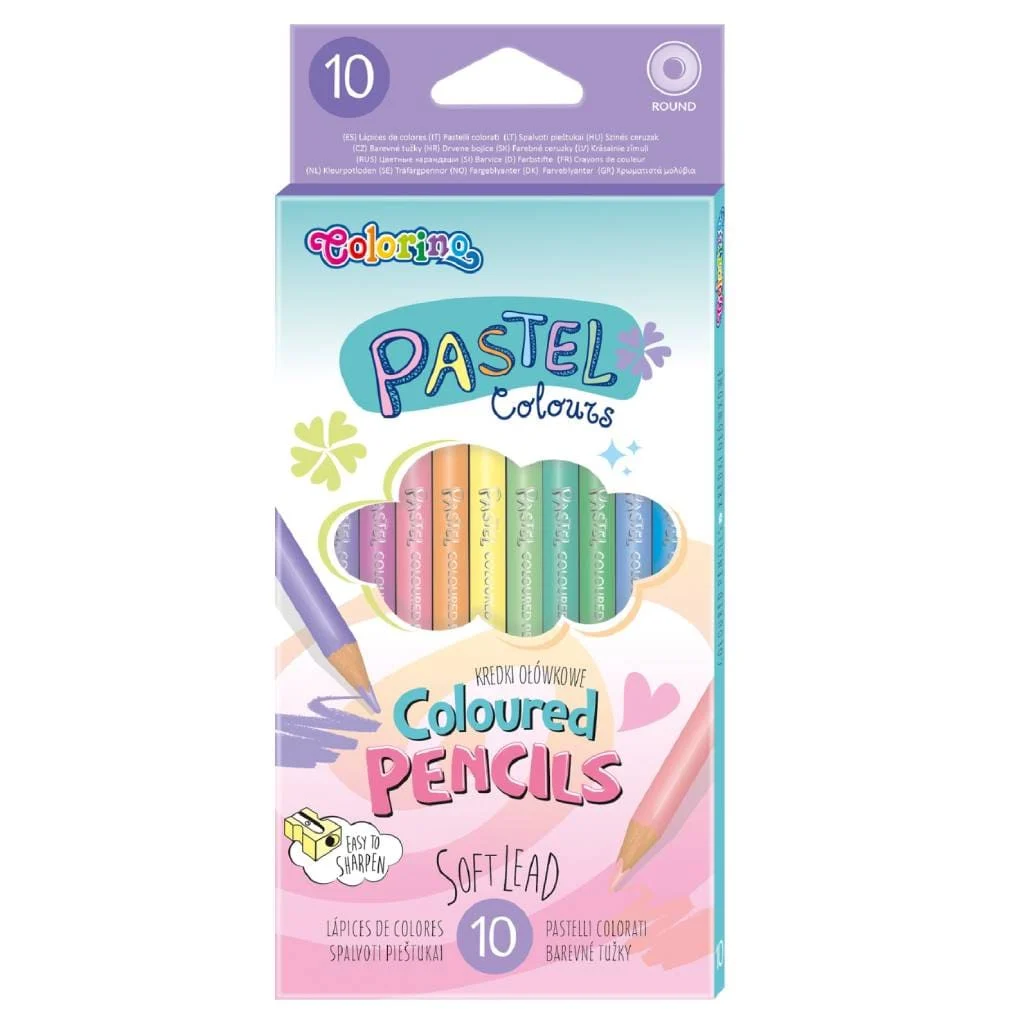 Олівці кольорові круглі 10 кольорів PASTEL.