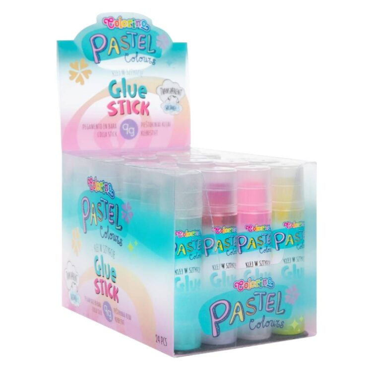 Клей-олівець PVP 9 грм PASTEL , дисплей 24 шт.