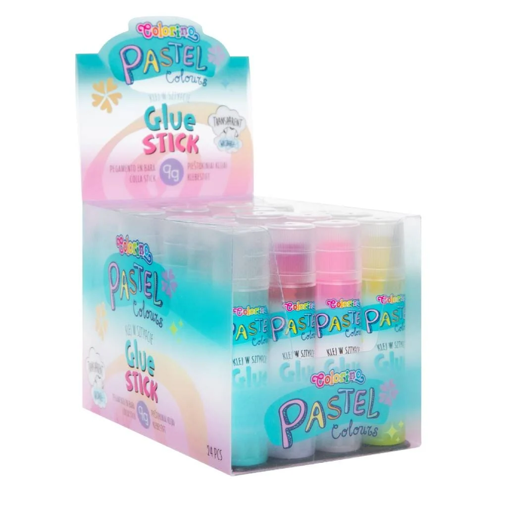 Клей-олівець PVP 9 грм PASTEL , дисплей 24 шт.