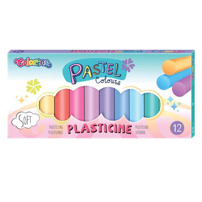 Пластилін 12 кольорів PASTEL, 200 грм.