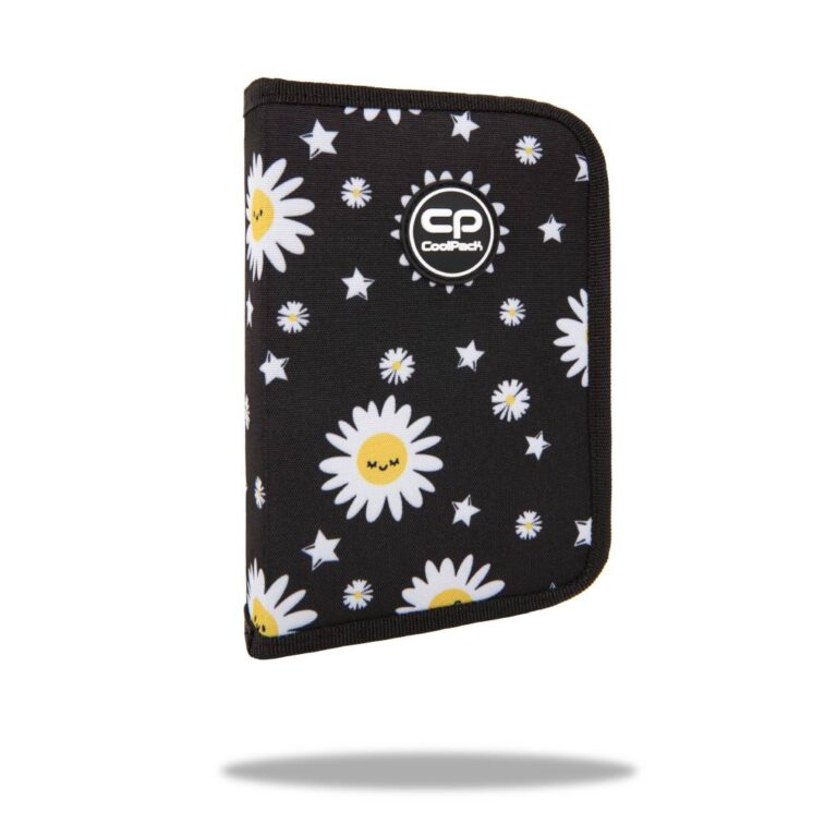 Пенал на блискавці порожній CLIPPER DAISY BLACK, розмір 20х14х3 см