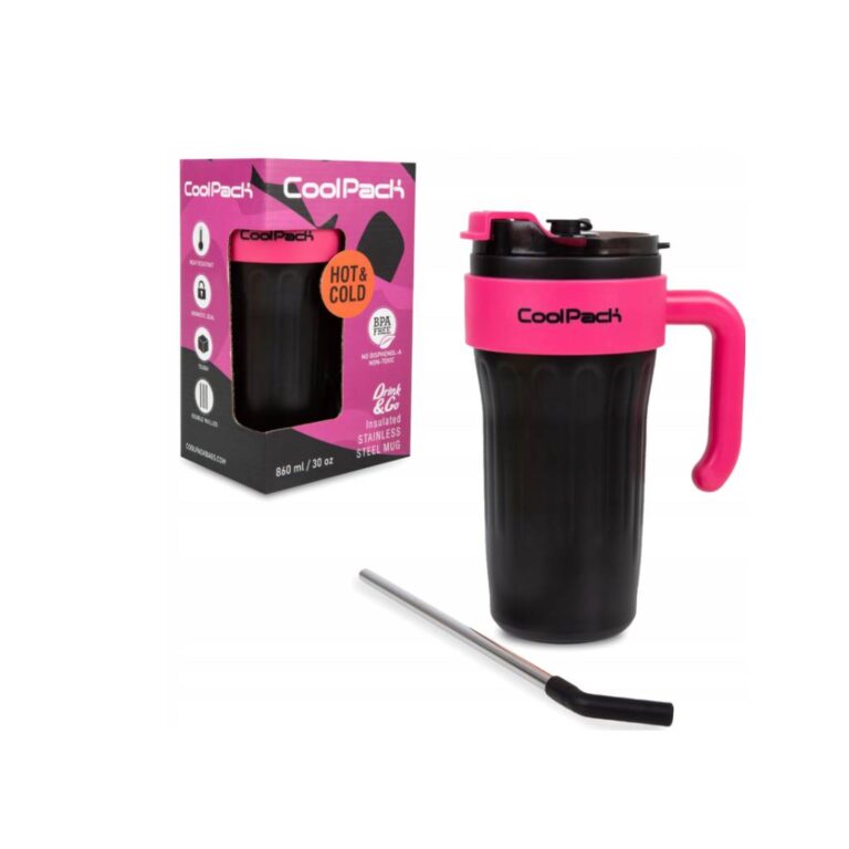Термокухоль металевий MUG PINK BLACK, об’єм – 860 мл
