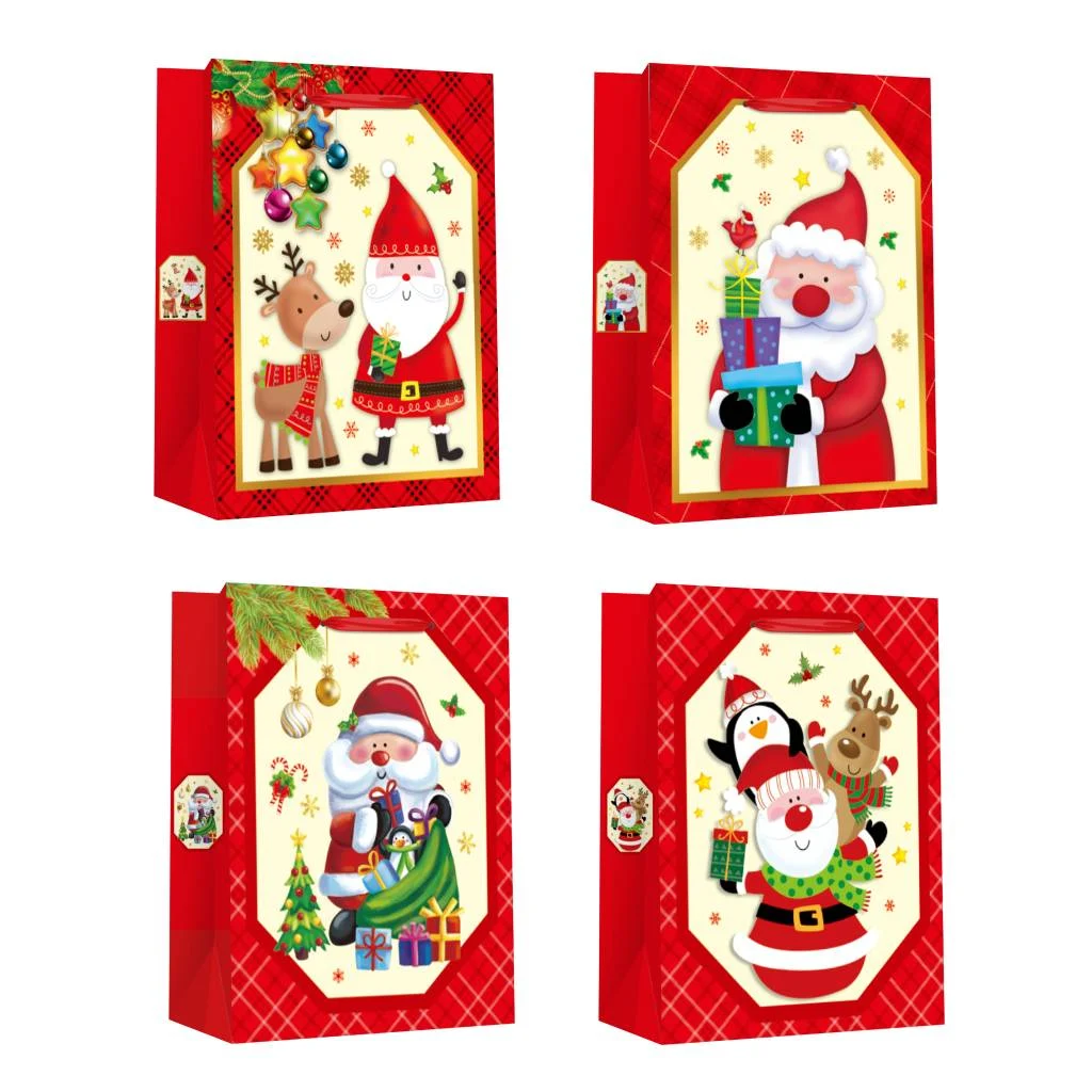Пакет паперовий XMAS, розмір 26×12,7×32,4 см, 210 г/м2, асорті. ТМ Malevaro.