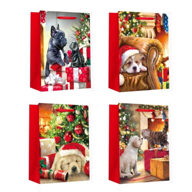 Пакет паперовий XMAS Merry3, розмір 26×12,7×32,4 см, 210 г/м2, асорті. ТМ Malevaro.