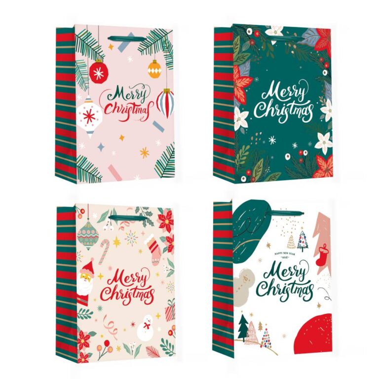 Пакет паперовий XMAS Merry2, розмір 26×12,7×32,4 см, 210 г/м2, асорті. ТМ Malevaro.