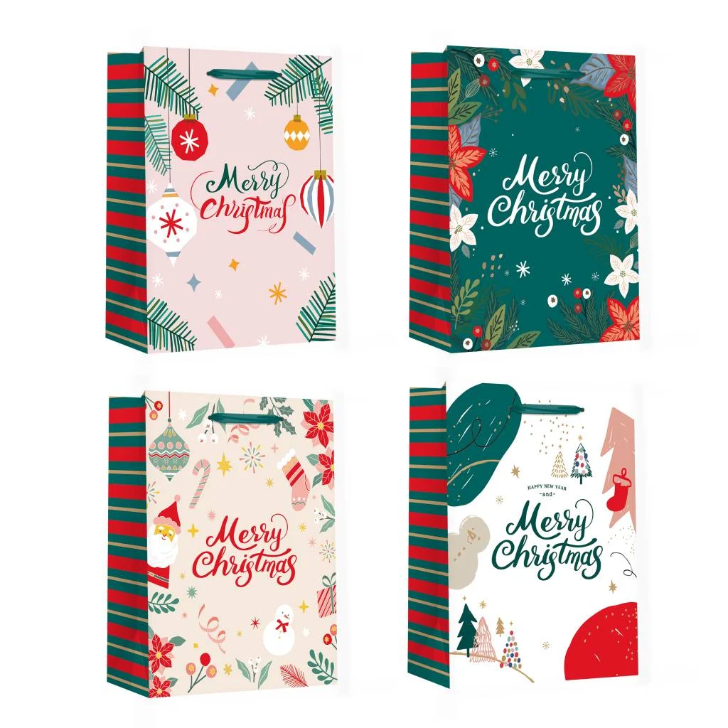 Пакет паперовий XMAS Merry2, розмір 26×12,7×32,4 см, 210 г/м2, асорті. ТМ Malevaro.