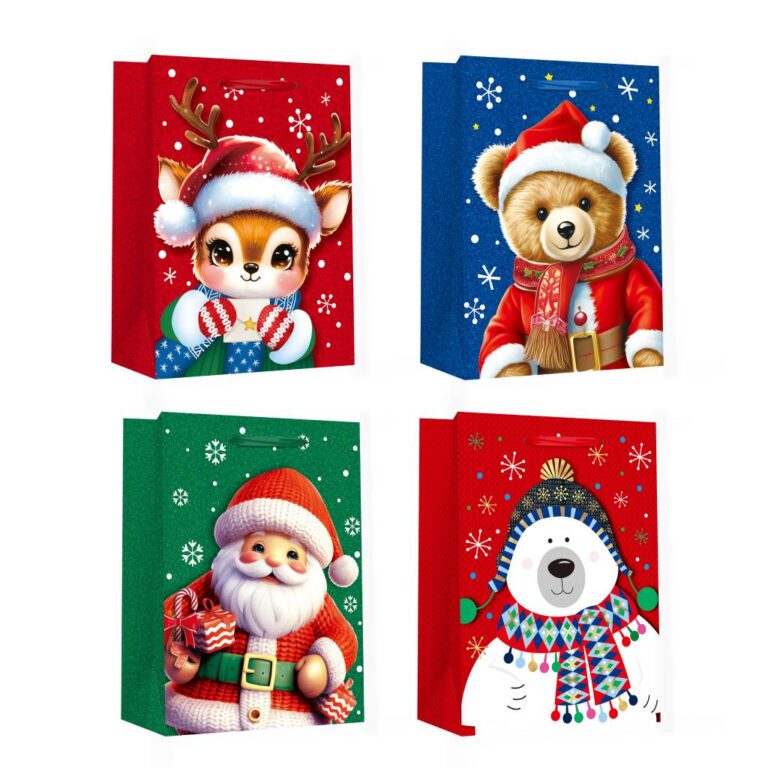 Пакет паперовий GIANT XMAS, розмір 40,6×16,5×55см, 210 г/м2, асорті. ТМ Malevaro.