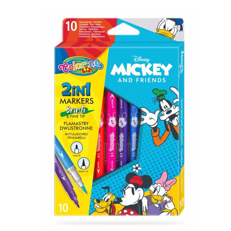 Фломастери 2-сторонні MICKEY, 12 кольорів.