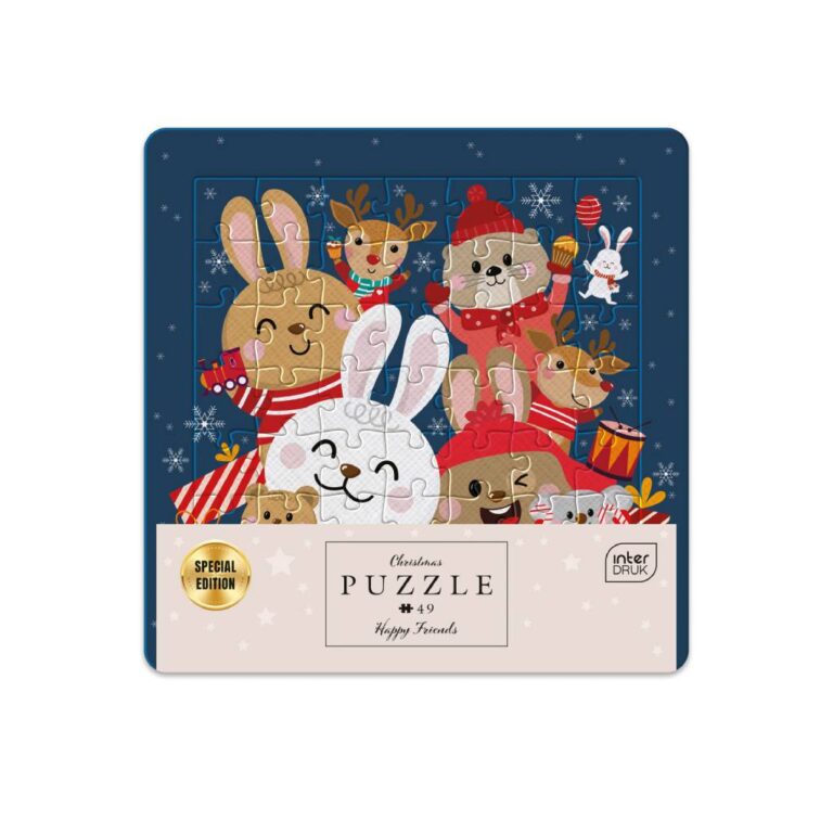Пазли 49 Christmas Happy Friends, 22х22 см.