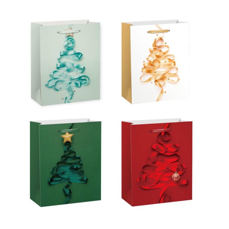 Пакет паперовий LARGE XMAS2, розмір 26×12,7×32,4 см, 210 г/м2, асорті. ТМ Malevaro.