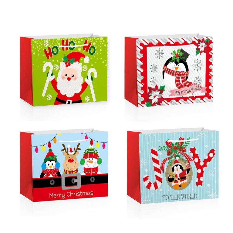 Пакет паперовий JUMBO XMAS horizontal1, розмір 47,7×12,7×33 см, 210 г/м2, асорті. ТМ Malevaro.