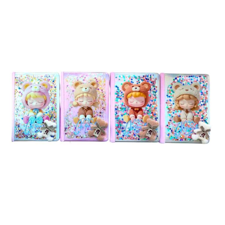 Блокнот А5, розмір 14×21cm, 80 арк.,PU обкладинка + велюр, лінійка Teddy 3