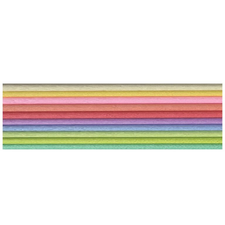 Набір гофрованого паперу в рулоні, мікс Pastel,10 кольорів, розмір 200х50 см, 50 г/м2. ТМ Іnterdruk.