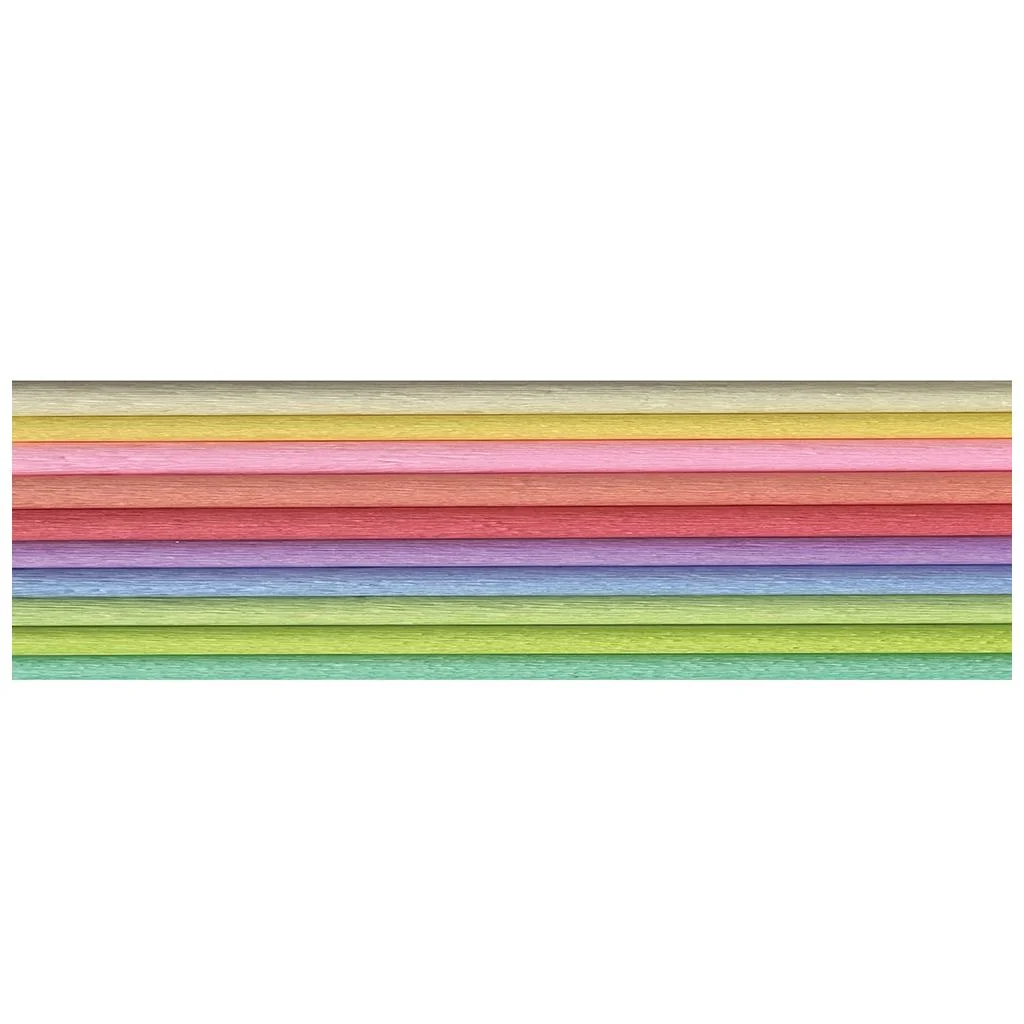 Набір гофрованого паперу в рулоні,Pastel,10 кол., 200х50 см, 50 г/м2.