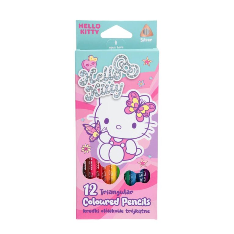 Олівці кольорові трикутні, 12 кольорів HELLO KITTY