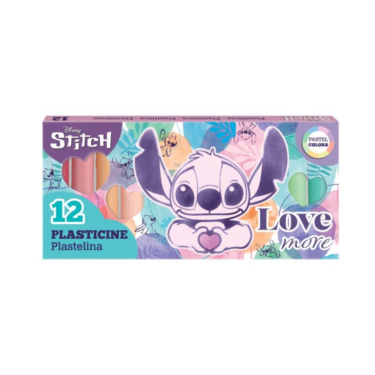 Пластилін 12 кольорів пастель, STITCH